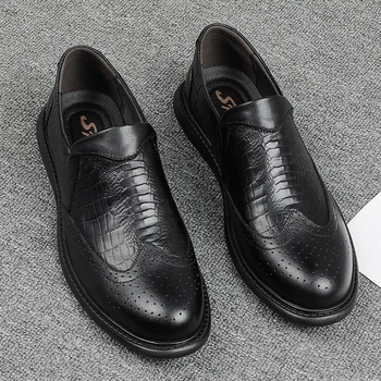 informales/ кожена ежедневни черни обувки на равна подметка, мъжки ежедневни мъжки обувки, мъжки мъжки разпродажба 2020, sapatos, дишащи мъже...