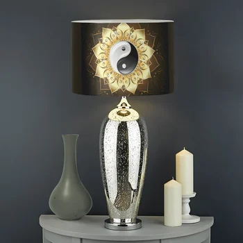Схема на Тай-чи на Ин и Ян Лампа за Прикроватной лампи Мандала Лампи Качулка PVC Моющийся Лампа в стил Мандала за Торшера