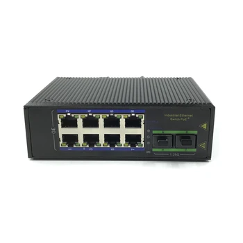 Сайтът промишлен Switch PoE с двойно захранването PoE Комутатор DIN-Rail Терминал Gigabit 10/100/1000 Mbit/с 8-портов RJ-45 индустриален