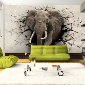 Потребителски тапети 3D фотообои слон стенопис ТЕЛЕВИЗИЯ фон на стената дневна спалня ресторант тапети 3d papel de parede