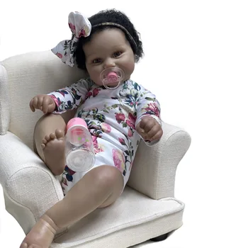 Си maddie Bebe Reborn 60 см, Ръчно изработени Африкански Възстановената Детска Играчка За Деца Gfit Мек Винил Boneca Renascida Brinquedo