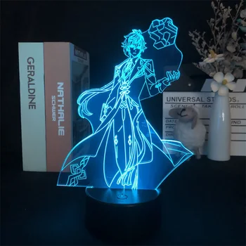 Genshin на Въздействието на Етер Игра 3D лека нощ за Спалня Декор Светлина Сладък Рожден Ден Цветни Подарък Led Лампа Манга Бебе са Чудесен Подарък