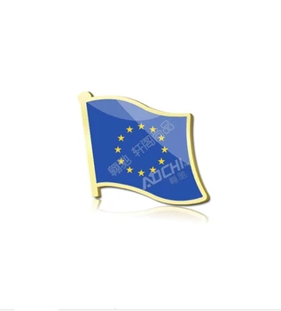 2 броя Позлатени Национален флаг на Европейския Съюз яка икона brassard Национален символ са подбрани емблемата на метално изкуство