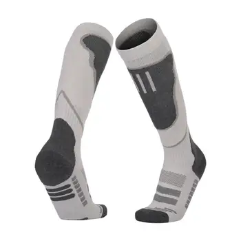 1 Чифт Практични Зимни Професионални Ски Чорапи с Височина до коляното, Нескользящие Сноубордические Чорапи с Фиксиране на Температурата за Зимни Спортове