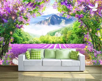 Потребителски 3D тапети за стените, 3 d стенописи тапети Свежи цветя стенопис гроздова арка 3D TV фон на стените, 3d тапети за хола