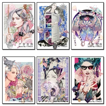 Карикатура на Момичетата квадратна бродерия декор Бродерия Модел диамант 5D САМ картини комплекти на кръстат бод мозаечни етикети Жена