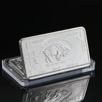 Американски Бизон Бик Незабравим Сребърен Блок 1 Тройунция Сребърно Покритие Възпоменателна Монета Артикули За Декорация На Дома
