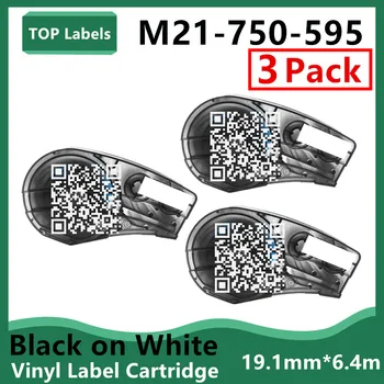 1 ~ 3 опаковки Съвместим винил касета M21-750-595 Черно на бяло 19,1 мм * 6,4 m се Използва За этикетировочного принтер, лаборатория за маркиране