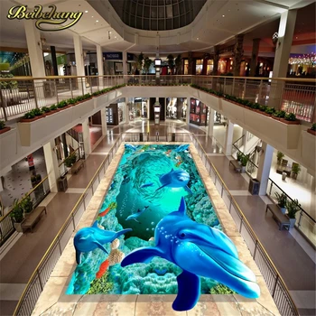 beibehang Потребителски Фото Тапет papel de parede 3D Подводен Свят Морска Звезда Баня подови рисувани Стенни хартия PVC ролка