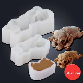 3D стерео Shapir силиконова форма 4 инча 6 инча куче торта мухъл малко сън куче мус торта инструменти за подреждане на кухненски уред торта мухъл