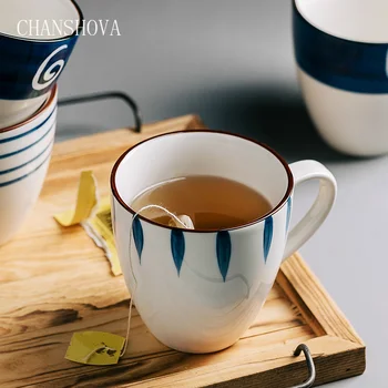 ЧАНШОВА 350 мл модерен стил керамична чаша от Китайски порцелан кафе дръжка чаша самоличността на чаша чай с мляко чаша вода H322