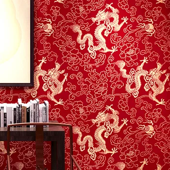 Китайските тапети ТЕЛЕВИЗИЯ фон на стената дракон модел калиграфия тапети верандата кабинет ресторант хотел класически тапети