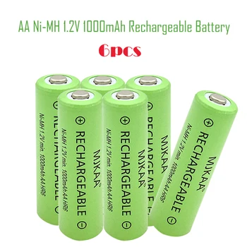 Качествени стоки AA 6 бр 2A 1000 mah 1.2 Ni MH Акумулаторни Батерии Предварително Заредени Ni MH Акумулаторни Батерии за Играчки