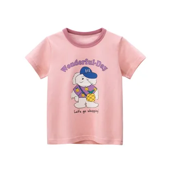 Тениска за момичета, Летни Памучни Блузи за Деца, Тениска За Момчета, Детски Дрехи, Тениски с анимационни герои, Ежедневни Дрехи с Къс Ръкав