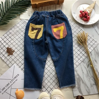 Tonytaobaby Пролетта На Нови Детски Цифрови Джобни Модни Дънки Панталони За Деца Панталони За Момчета