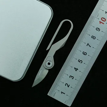 Мини Многофункционален Ключодържател Сгъваем Нож M390 Нож От Титанова Сплав Дръжка Открит Къмпинг Оцеляване Плодов Нож EDC Инструмент