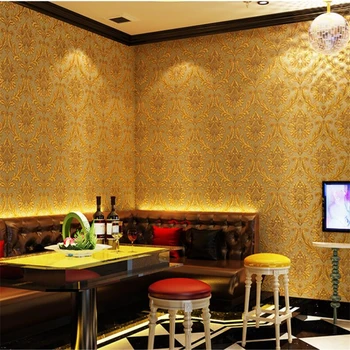 Европейският papel de parede луксозни и висококачествени дамасские тапети златен проект KTV фон на стените на червената декоративна живопис фотообои