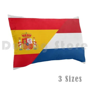 Половината от холандската Половината Испанска Калъфка с принтом 50x75 Испания, Холандия, Холандия, Es Испански Холандски Флаг Espa? Стара Половината