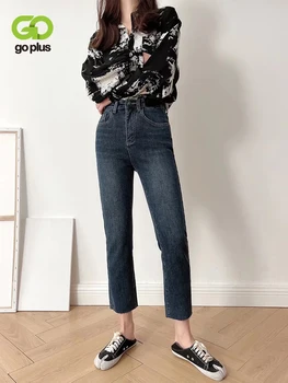 GOPLUS Дамски Дънки С Висока Талия Директни Черни Панталони Корейски Модни Дънкови Панталони Jean Taille Haute Pantalon Femme Grande Taille