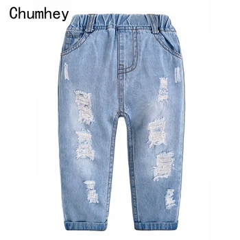 Chumhey/Детски Дънки от 1 до 7 години, високо качество на Пролетните Детски Панталони, Дънкови Панталони За момчета и момичета, Бебешки Дрехи с дупки, Дрехи за момчета