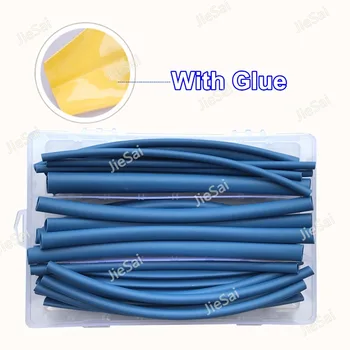 30шт 18 см Свиване Тръба 3/1 3: 1 с Лепило 6 Размер на Самозалепваща Обвивка Sleeving Синя Двухстенная Тръба Автомобилен кабел