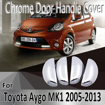 За Toyota Aygo MK1 2005 ~ 2013 2010 2011 2012 Етикети за Полагане на Орнаменти Хромирани Врата копчето на Кутията боя Ремонт на Автомобилни Аксесоари