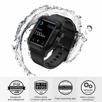 Водоустойчив калъф + каишка за Apple Watch band 6 5 4 SE iwatch band 44 мм 40 мм Силикон Каишка iwatch 3 42 мм Аксесоари