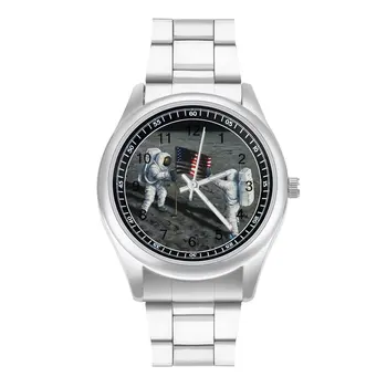 На 4 юли Астронавтите Кварцов часовник Разполагането на Хартата Дизайн Необичайни Ръчен Часовник От Неръждаема Стомана Upwrist Бизнес Двойка Ръчен Часовник