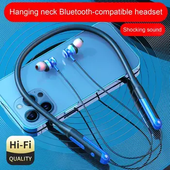 Безжични Слушалки с Магнитен Звук на HiFi IPX5, Водоустойчив, съвместими с Bluetooth, 5,0 Спортни Слушалки с шейным Ръб за Бягане