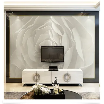 Изработена по поръчка на 3D картина с маслени бои на открито модерна проста романтична топло бяла роза семеен бизнес дневна спалня фонови картинки
