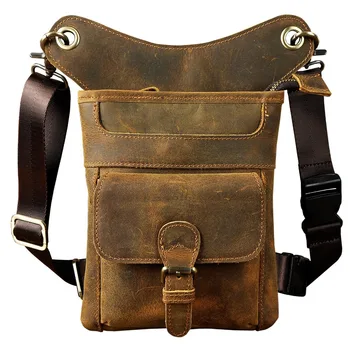 Оригинален Кожен Дизайн, Мъжки Ежедневни чанти-месинджър чанта Mochila, Модни Поясная чанта на колан, чанта за краката, Чанта за таблет, 211-12г
