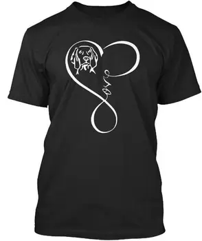Тениска с изображение на сърцето Веймаранера, Забавен Подарък Тениска за любителите на Кучета. Ежедневни тениски от 100% памук с къс ръкав, Без покрив, Размер S-3XL